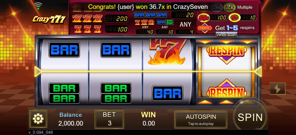 Crazy 777 JILI Slot UFA365