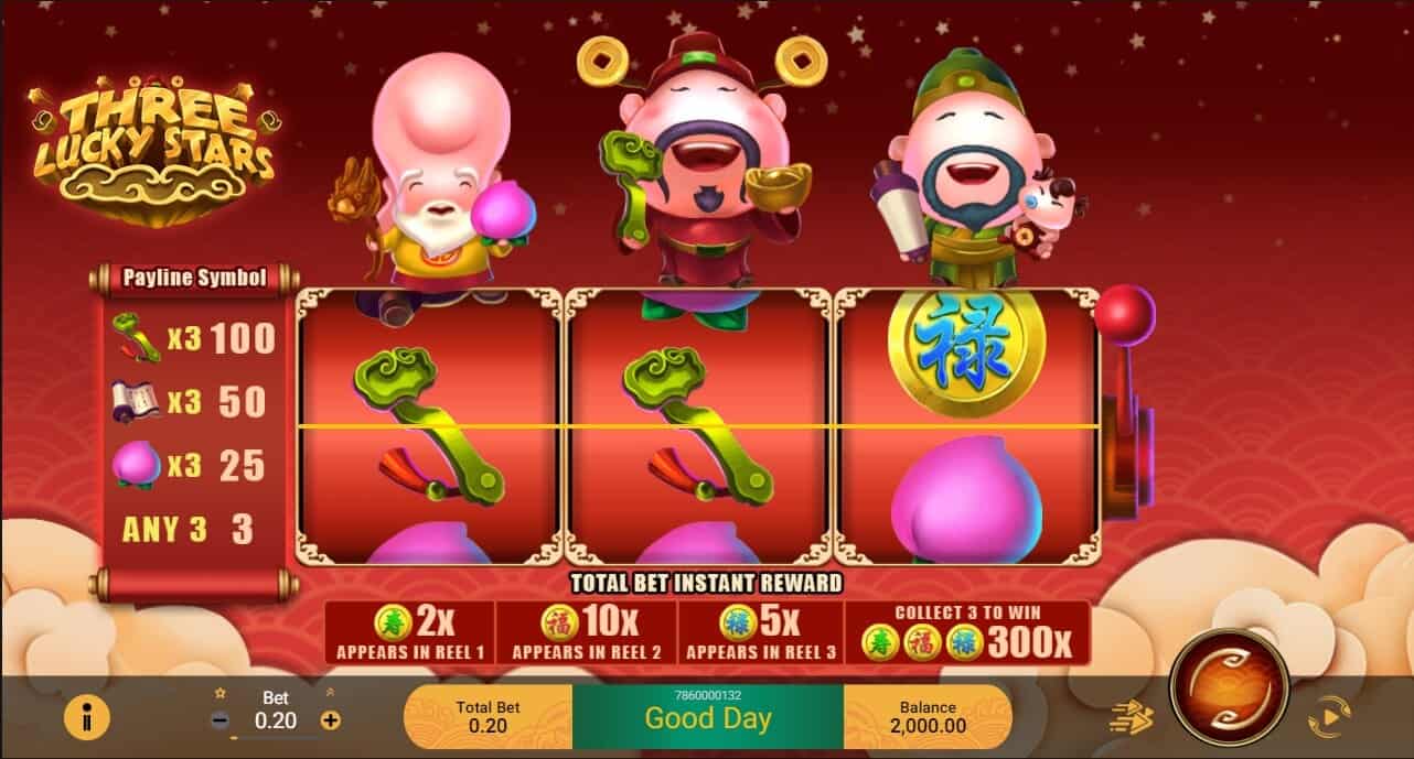THREE LUCKY STARS SPADEGAMING UFA365